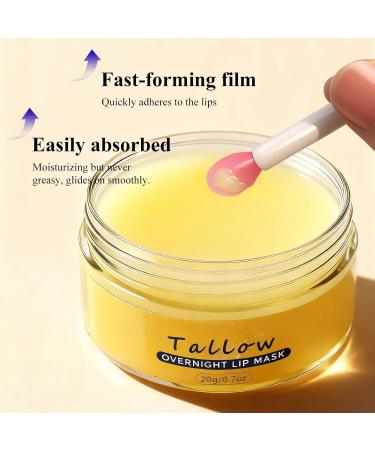 Beef Tallow Lip Mask Hydrating & Glossy Lip Balm and Lip Sleeping Mask with Shea Butter Lip Balm Treatment for Very Dry Chapped Lips Lip Lightening & Plumping with Instant Hydration Self Care - Buy Online on GoSupps.com