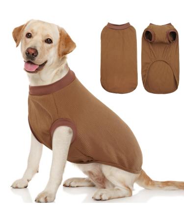Kuoser dog sweater large dogs dog shirt sweater dog pet clothing dog shirts dogs sweater thin dog coat dog jacket dog cats clothing soft dogs pajamas brown xxl brown