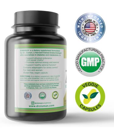 Dr. Zisman ZINERGY - All-Natural Energy & Performance Booster for Men & Women | Premium 60 Capsules - Buy Online on GoSupps.com