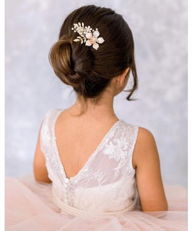 SWEETV Gold Flower Girl Headpiece - Princess Wedding Hair Comb for Birthday Party, Photography, Communion - Buy Online on GoSupps.com