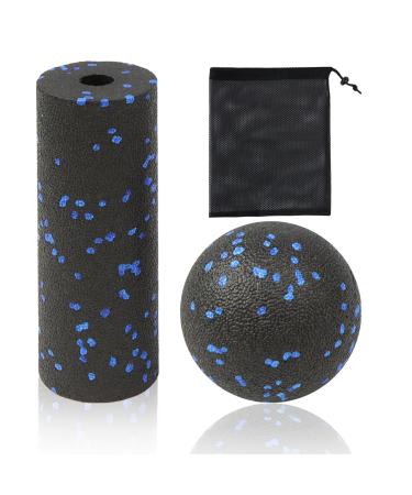 Wexffu fascia ball and fascia roller set small massage ball fascia roller for spine back neck neck offers depth massage and pain relief with storage bag (2 pieces)