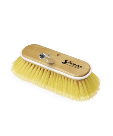 Shurhold 980 10 Inch Soft Bristle Brush, Deck Brush with Yellow Polystyrene Bristles Soft, Yellow