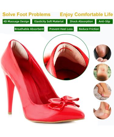 Women's Heel Pads Inserts - Prevent Heel Slip and Pain (4 Pairs) - Buy Online on GoSupps.com