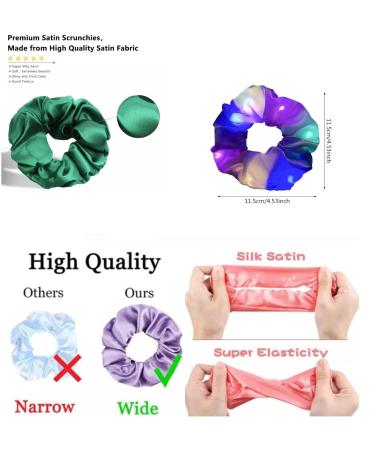 12 Pack LED Light Hair Accessories - Fluorescent Scrunchies, Fiber Optic Barrettes, Multicolor Glow in the Dark Party Favors - Buy Online on GoSupps.com