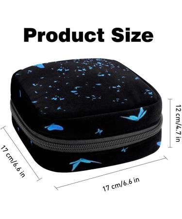 Blue Butterfly Menstruation Bag with Zipper | Women's Napkin & Tampon Organizer | Stylish Collectible Bag for Girls - Buy Online on GoSupps.com