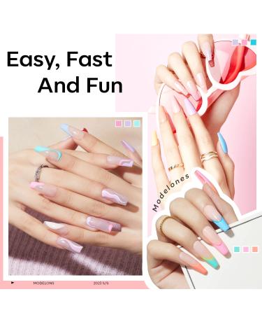 Modelones Gel X Nail Kit with 4-in-1 Nail Glue Gel, 500pcs Half Matte Coffin Nails, and UV LED Nail Lamp - Valentine's Day Gift for Women - Buy Online on GoSupps.com