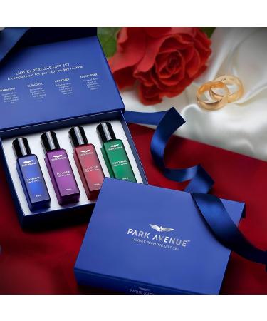 Park Avenu Luxury Perfume Gift Set For Men 4x20ml (0.67 fl.oz.) | Euphoria Conquer Harmony & Discoverer Perfume | Eau De Parfum | Long Lasting Smell | Gift Set For Men