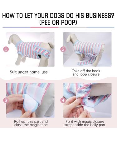 Kuoser Dog Surgery Recovery Suit | Striped Pet Vest for Dogs & Cats | Protective Clothing for Belly & Skin Issues | XS Blue - Prevents Licking Replacement for Cone & E-Collar - Buy Online on GoSupps.com