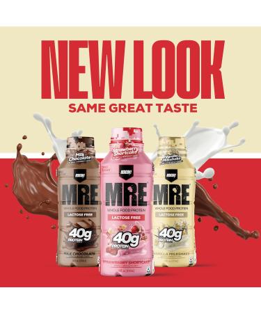 REDCON1 MRE Ready to Drink Protein Shake, Milk Chocolate - Lactose Free RTD 40gr Protein Made with Real Whole Food Protein Blends - Easy to Digest Nutritional Shake (12 Pack) Milk Chocolate (New) - 12 Count - Buy Online on GoSupps.com