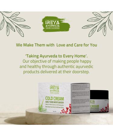 Cold Cream 100g - Moisturizing Rose & Aloe Vera Cream | Vegan Cruelty-Free | Protects from Dryness & Maintains Natural Moisture - Irey Ayurveda - Buy Online on GoSupps.com