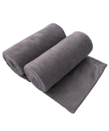JML Microfiber Bath Towel 2 Pack(30" x 60"), Oversized, Soft, Super Absorbent and Fast Drying, No Fading Multipurpose Use for Sports, Travel, Fitness, Yoga, 30 in x 60 in, Grey 2 Count - Grey 30 in x 60 in