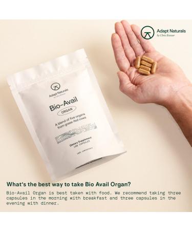 Adapt Naturals Organ Supplement Bioavailable Grass Fed Beef Liver Capsules Blend of Liver Heart Kidney Pancreas & Spleen Support Liver Cleanse Detox & Repair | Source of CoQ10-30 Days Supply - Buy Online on GoSupps.com