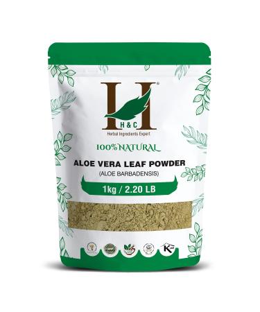 H&C 100% Natural Aloe Vera Leaf (Aloe Barbadensis) Powder (1Kg) 1.00 kg (Pack of 1)