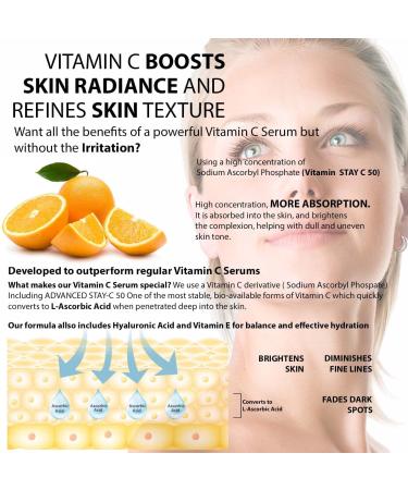 Voila pure VITAMIN C SERUM for Face with Hyaluronic Acid - Anti-Ageing Vitamin C Face Serum - Vit C with 5% Pure Hyaluronic Acid Serum for Face - For Age Spots Fine Lines Wrinkles 60ml - Buy Online on GoSupps.com