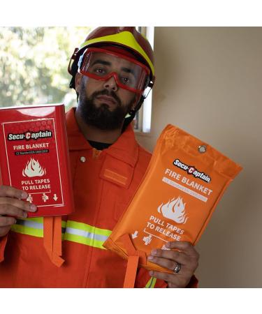 SecuCaptain Emergency Fire Blanket 39.3x39.3 - Fiberglass Fire Blanket 2-pack for Home, Kitchen, School, Fireplace, Grill, Car, Office, Warehouse - Buy Online on GoSupps.com