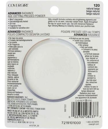 Covergirl Advanced Radiance Age-Defying Pressed Powder 120 Natural Beige - 0.39 oz | Flawless Finish & Anti-Aging - Buy Online on GoSupps.com