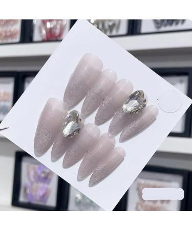 Handmade Long and Short Nail Patches for Artificial Nail Enhancement(Color:19529 Size:M)