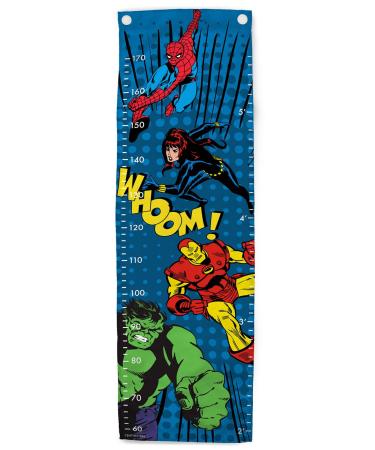 Jay Franco Marvel Comics Avengers Whoom 170 cm Height Poly-Canvas Kids Growth Chart Blue - Avengers