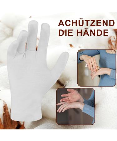 3 Pairs of 100% Cotton White Gloves - Soft Moisturizing Jersey Fabric Gloves Size L (27 cm) - Perfect Protective Handwear for All - Buy Online on GoSupps.com
