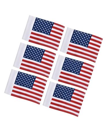 KINGTOP USA Golf Flag Double-Side American US Flags Regulation Tube Flags Practice Putting Green Flag for Yard 420D Nylon Mini Pin Flags 8 L x 6 H 6-Pack
