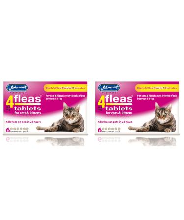 Leeway JOHNSONS 4FLEAS TABLETS FOR CATS AND KITTENS 1KG TO 11KG 6 TAB PACK - FLEA (X2 PACKS) - Buy Online on GoSupps.com