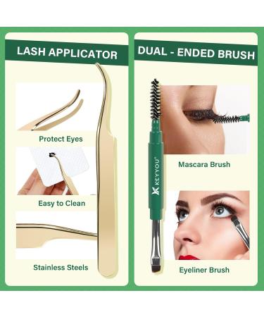 DIY Lash Extension Kit - KEYYOU 144pcs Eyelash Clusters Glue Applicators & More for Perfect DIY Extensions - Fast International Shipping - Buy Online on GoSupps.com