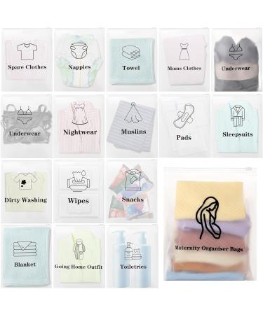 Lanjue 20 Pcs Baby Hospital Maternity Organiser Bags 38 * 28cm - Essential Reusable Plastic Ziplock Bags for Newborn Baby and Mum to Be - Buy Online on GoSupps.com