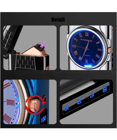 Double Arc Windproof Lighter Charging Display Metal Windproof Plasma Lighter Double Arc USB Lighter Men's Fashion Gift(Gray) Grey - Buy Online on GoSupps.com