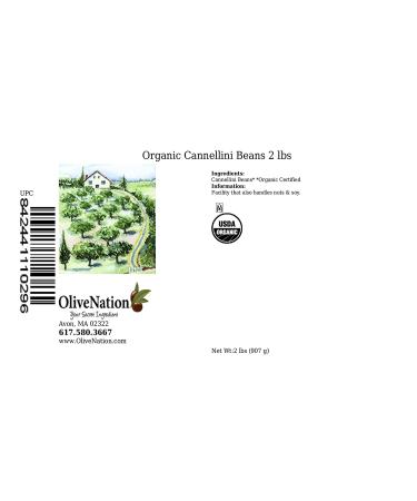OliveNation Organic Cannellini Beans 2 lb - Non-GMO, Gluten-Free, Vegan | Dry White Kidney Beans - Buy Online on GoSupps.com