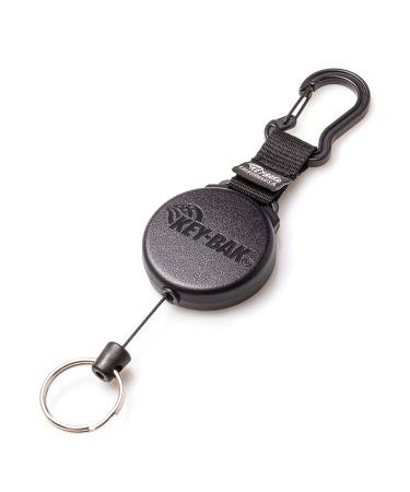 KEY-BAK 0488-603 SECURIT XD Retractable Key Holder, 28" Kevlar Cord, 20 oz. Retraction, Durable Polycarbonate Case, Zinc Alloy Carabiner, Split Ring, Black