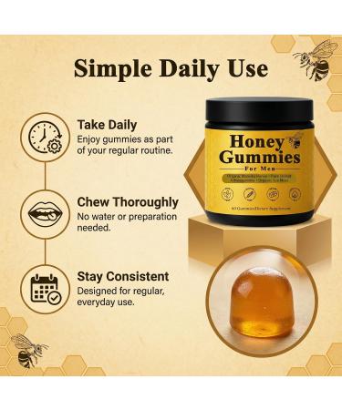 Megacephalus Honey Gummies for Men Honey Gummies with Manuka Shilajit Ashwagandha Sea Moss Vegan 60 Gummies - Buy Online on GoSupps.com
