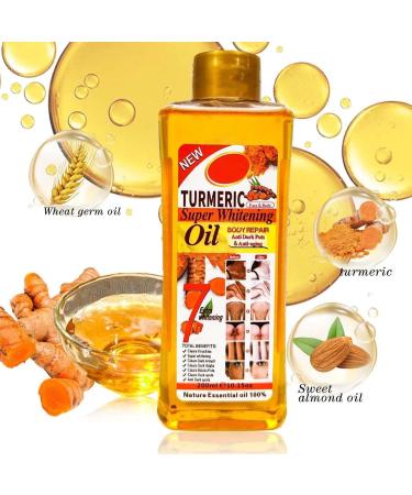  HONchenai Brightening Oil Vitamin E Body Oil Body Whitening Oil Brightening Skin Papaya Super Whitening Oil Turmeric Oil Rose Oil For Lightening Dark Skin (Turmeric 200 ml) - Buy Online on GoSupps.com