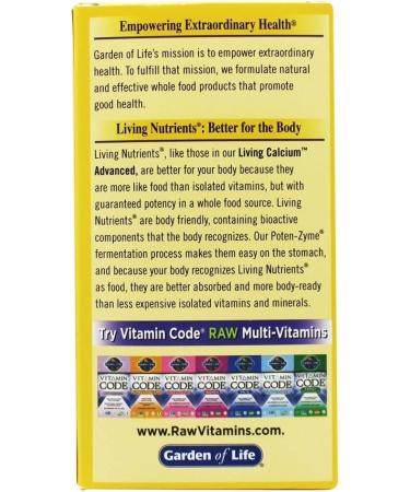 Garden of Life Living Calcium Advanced - 120 Vegetarian Caplets for Bone Health - Buy Online on GoSupps.com