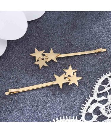 Yalice Star Hair Barrette Bobby Pins - Metal Hair Clips for Women and Girls (Gold) - 2Pcs - Buy Online on GoSupps.com