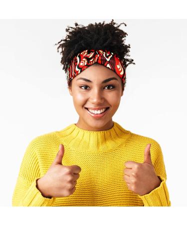 African Boho Print Headbands - Set of 12 | Twist Knot Elastic Hair Bands for Women & Girls - Ideal for Workout, Yoga, Sports - Vintage Criss Cross Headband Accessories - Buy Online on GoSupps.com