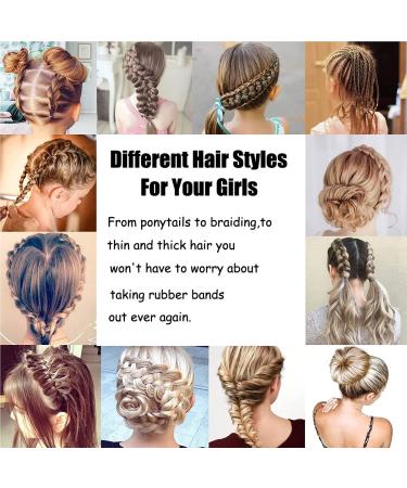 Vrose Flosi Elastic Rubber Band Cutter for Hair - Hair Tie Remover with 3 Red Pony Picks & 500 Clear Elastics - Easy Grip Hair Accessories for Girls & Women - Buy Online on GoSupps.com