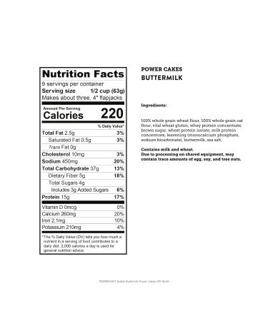 Kodiak Cakes Whole Grain Power Cakes - Original Buttermilk Flapjack & Waffle Mix - 20 oz | Healthy Breakfast Mix for International Shipping - Buy Online on GoSupps.com