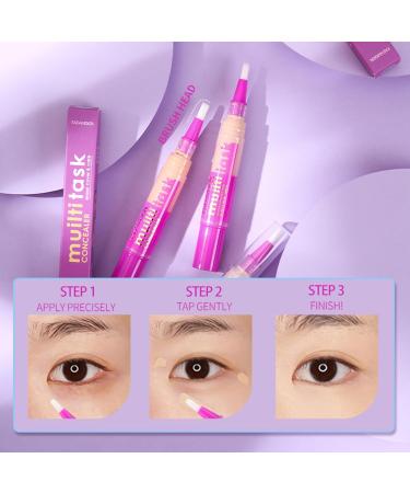 2 Pack Liquid Concealer Pencil Dark Circle Concealer to Hide and Fight Blemishes Waterproof Three-Dimensional Concealer Pen for All Skin Types - Buy Online on GoSupps.com