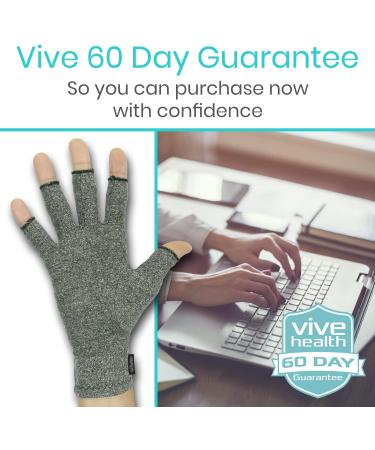 Vive Arthritis Gloves - Compression Hand Glove for Arthritis Relief - Carpal Tunnel Support - Grey Medium - Buy Online on GoSupps.com