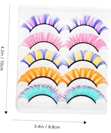 minkissy 5 Pairs Colored False Eyelashes Colored Cluster Lashes Colorful Lashes Winged Eyelashes Makeup Eye Lashes Carnival Party Eyelashes Makeup Tools Imitation Miss Fluffy - Buy Online on GoSupps.com