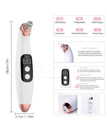 Visual Blackhead Remover Vacuum with Camera | 3 Adjustable Suction Levels | 5 Replacement Probes | USB Rechargeable - Gold - Buy Online on GoSupps.com