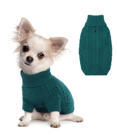 Hjumarayan dog sweater - warm dogs sweater simple & elegant dog sweater Small dogs with legs beautiful dog sweater with dishes open dog sweaters sweaters for chihuahua (peacock green xs) XS (chest 30cm) peacock green - Buy Online on GoSupps.com
