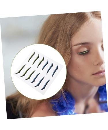 Mikinona Green Stickers Glitter Eyeshadow 12 Pairs Glitter Eyeliner Eye Makeup Tools Eyeliner Decal Invisible Eye Line Strips Miss Double Eyelid Sticker Adhesive Tape Glitter Stickers - Buy Online on GoSupps.com