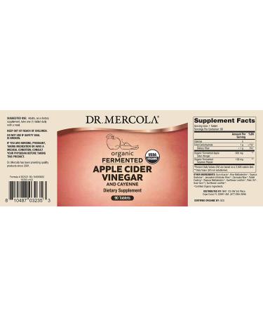 Dr. Mercola Organic Fermented Apple Cider Vinegar and Cayenne 90 Tablets - Buy Online on GoSupps.com
