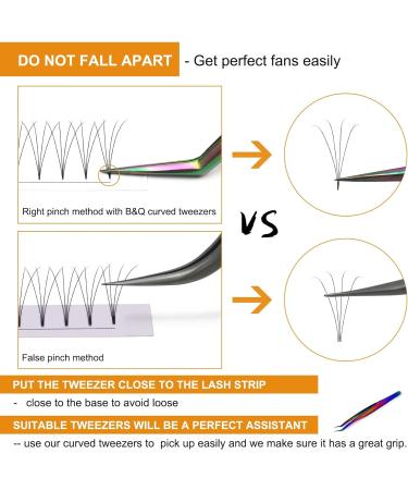 Premade Fan Eyelash Extensions 4D-0.10C 10-14 Mix | B&Q LASH Short Stem Premades - Buy Online on GoSupps.com