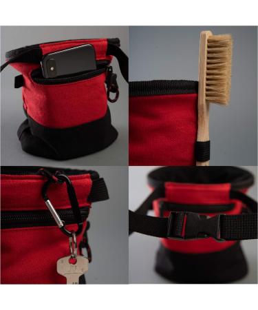 Shop Seven Mountains Boulder Accessories - Black & Red Chalk Bag Set with Bamboo Brush & Chalkball for Ultimate Climbing Safety - Buy Online on GoSupps.com