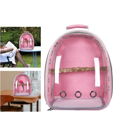 Bird Carrier Bag Pet Backpack Cage Parrot Visible Lightweight Oxford Cloth Carry Bag for Small Medium Birds Hiking Conures Pink - Buy Online on GoSupps.com