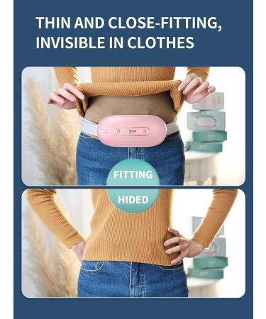 Slimpal Cordless Heating Pad with Massager - Fast Heat Wrap for Cramps & Back Pain Relief - USB Rechargeable - Pink - Buy Online on GoSupps.com