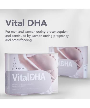 Zita West Vital DHA with Omega 3 | Prenatal Vitamin for Fertility, Pregnancy, and Breastfeeding | 60 Capsules - Buy Online on GoSupps.com