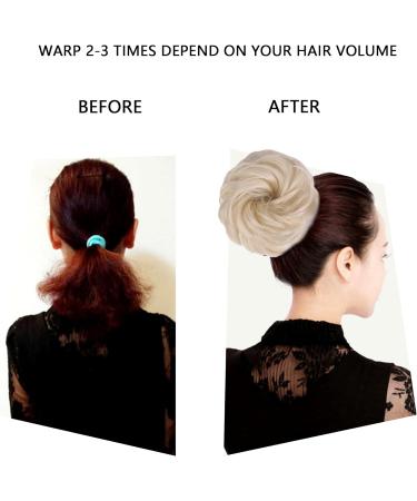 Messy Hair Bun Curly Wavy Hair Scrunchies Accessories Pieces for Women Girls Synthetic Updo Donut Ponytail Hair Extension Hair Accessories (Light Blonde) - Buy Online on GoSupps.com